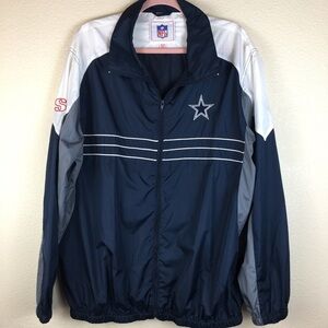 Dallas Cowboys Men's Full Zip Windbreaker Jacket Blue Size XL NFL Team Apparel